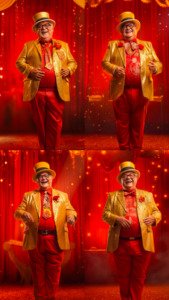 releitura do personagem chacrinha feito através de Inteligencia Artificial Generativa